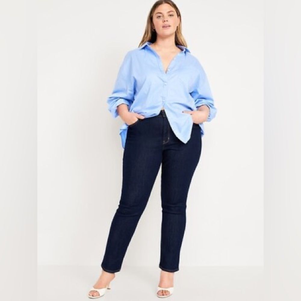 High-Waisted Wow Straight Ankle Jeans